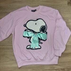 Peanuts Snoopy Pink Crewneck Sweatshirt